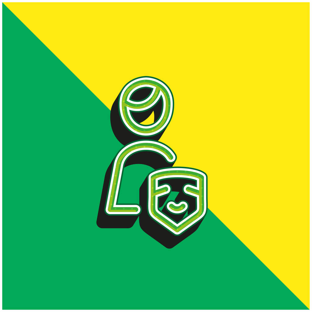 Acteur Groen en geel modern 3D vector icoon logo - Vector, afbeelding