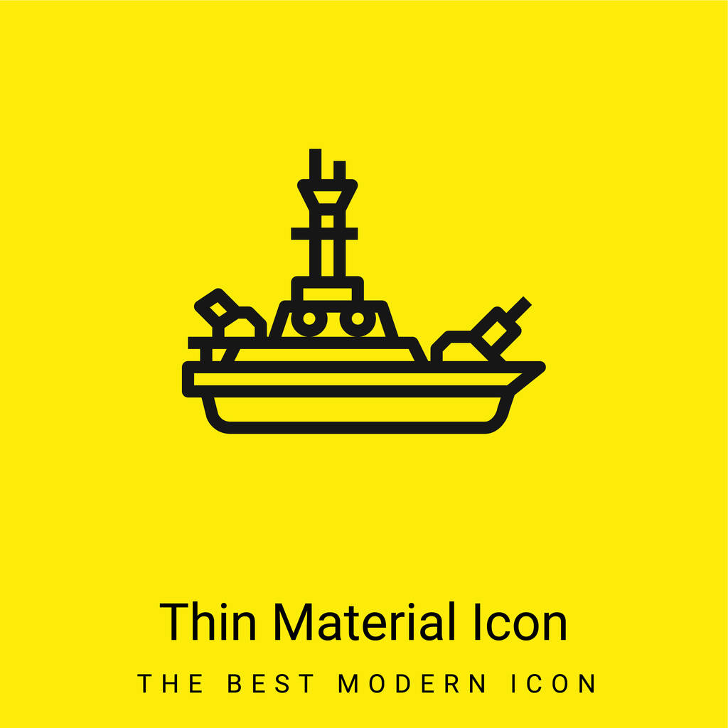 Корабль минимальная ярко-жёлтая икона - Вектор,изображение
