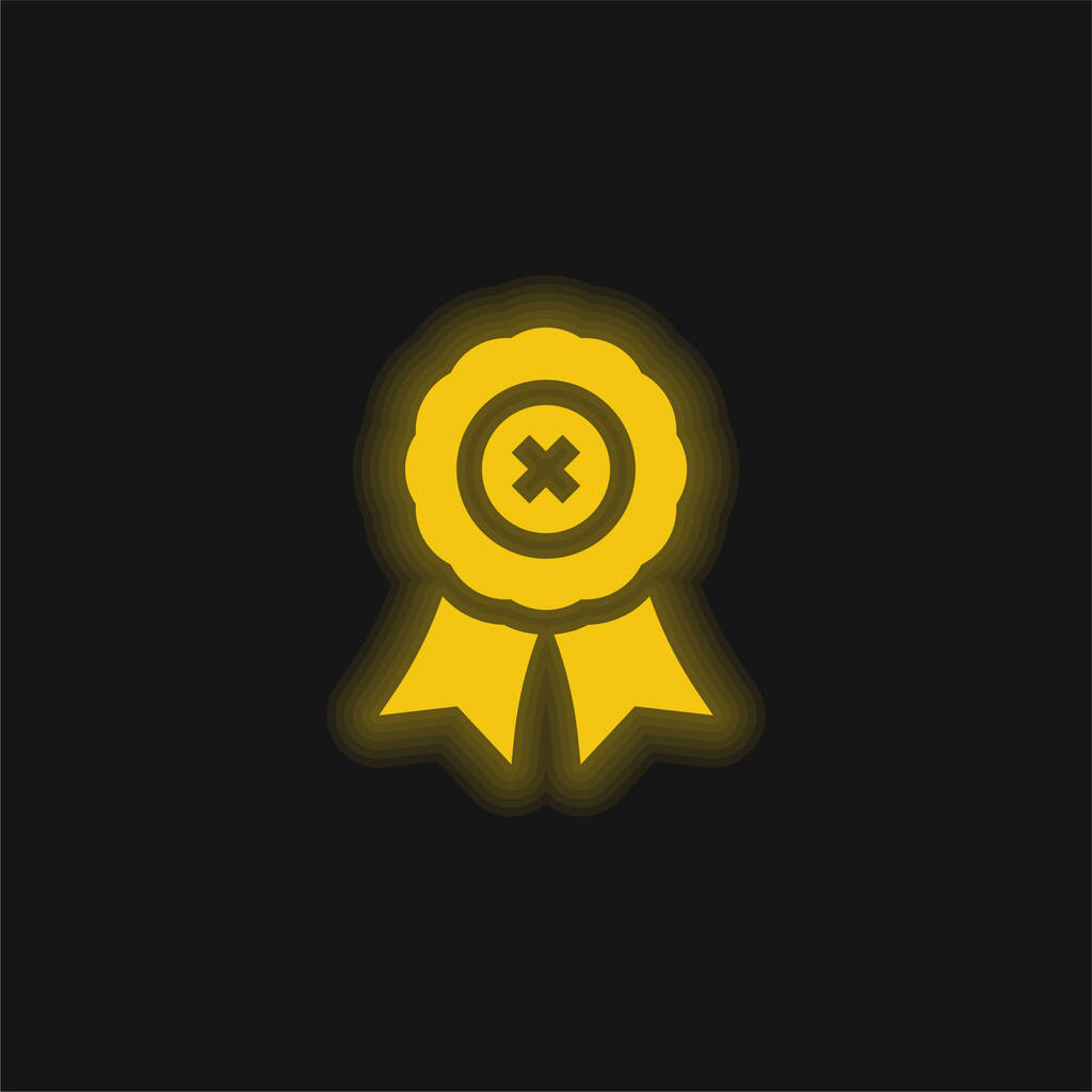 Chybná ikona žlutého zářícího neonu - Vektor, obrázek
