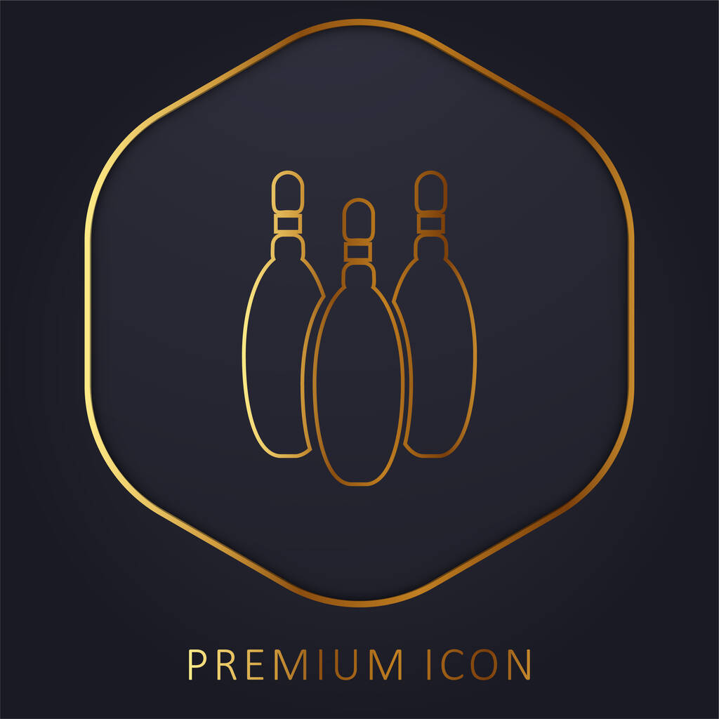Bowlingkegel Silhouette goldene Linie Premium-Logo oder Symbol - Vektor, Bild