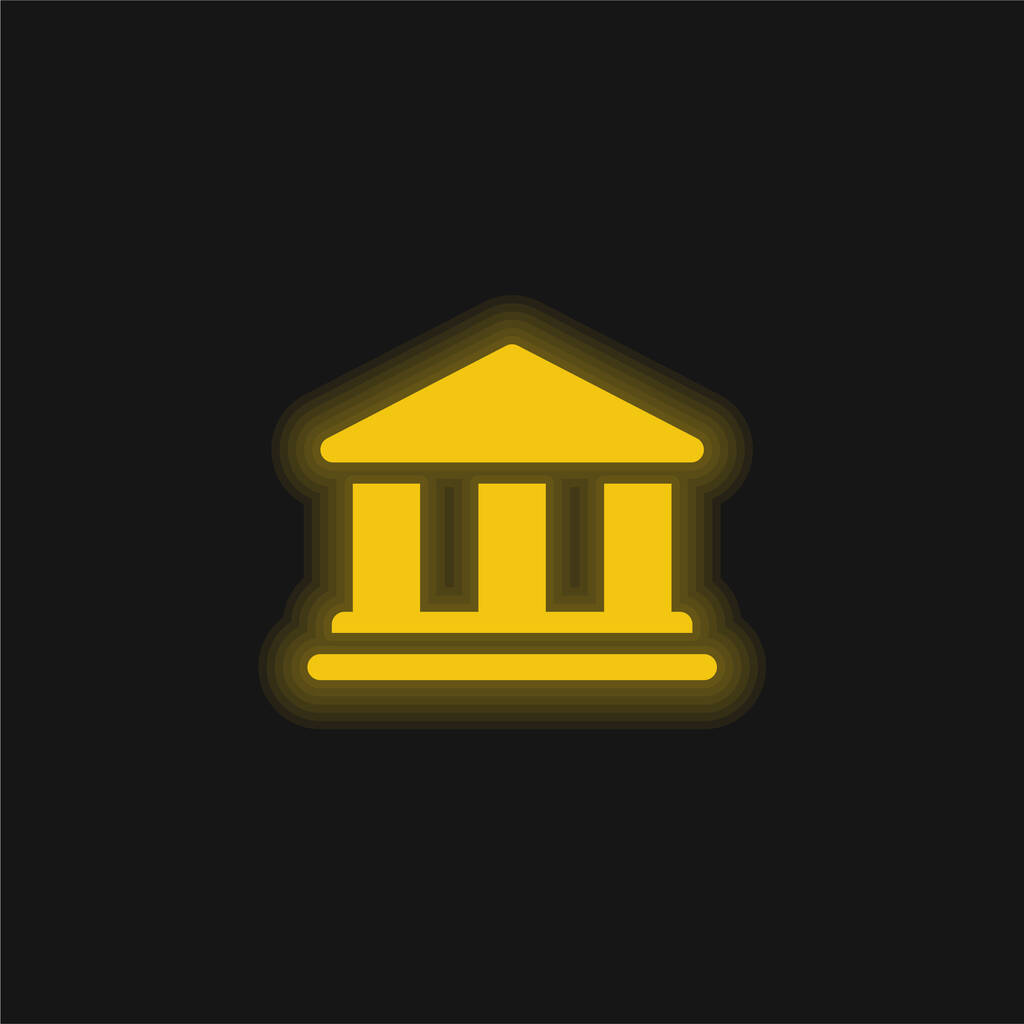 Żółta świecąca ikona neonu - Wektor, obraz