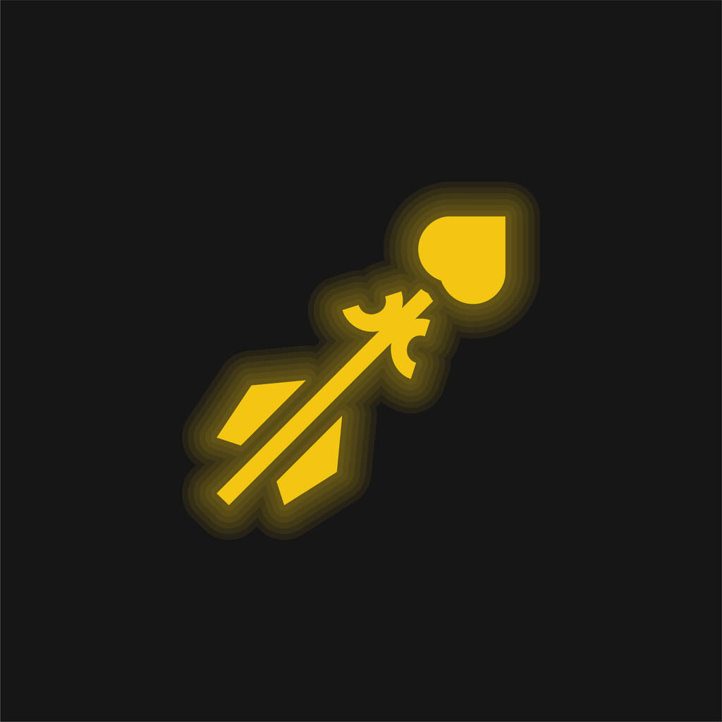 Стрілка жовта, що світиться неонова піктограма
 - Вектор, зображення