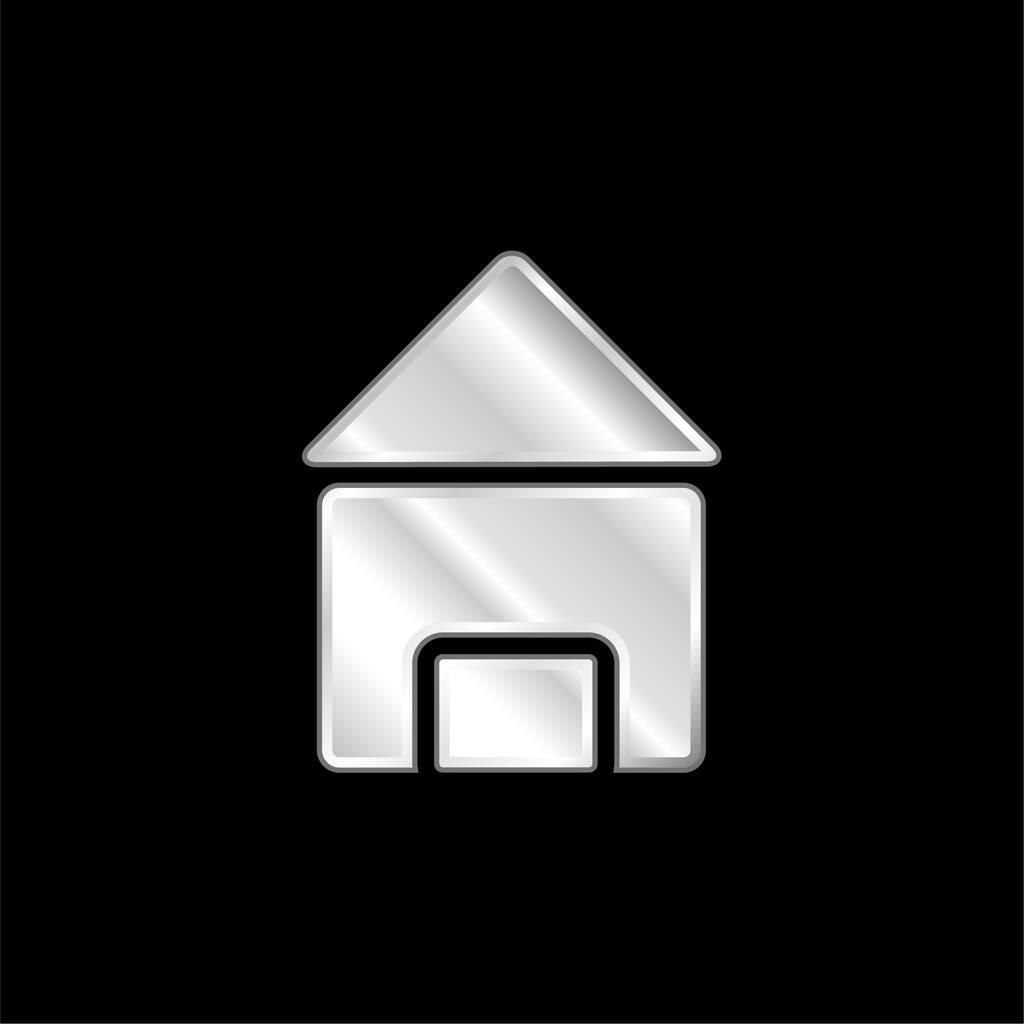 Icône métallique argentée Black House - Vecteur, image