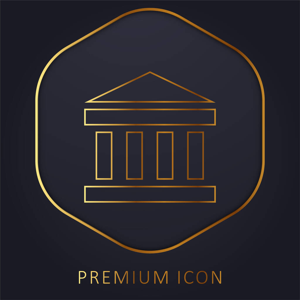 Τράπεζα χρυσή γραμμή premium λογότυπο ή εικονίδιο - Διάνυσμα, εικόνα