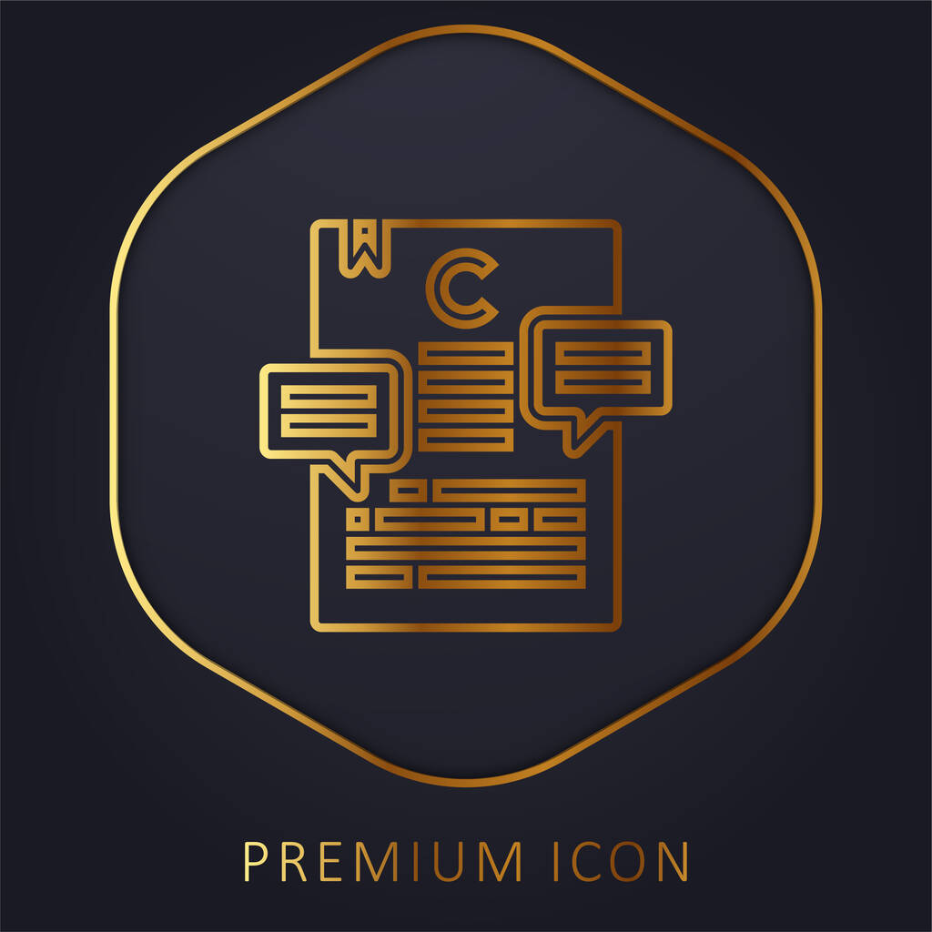 Стаття логотип або значок преміум-класу золотої лінії
 - Вектор, зображення