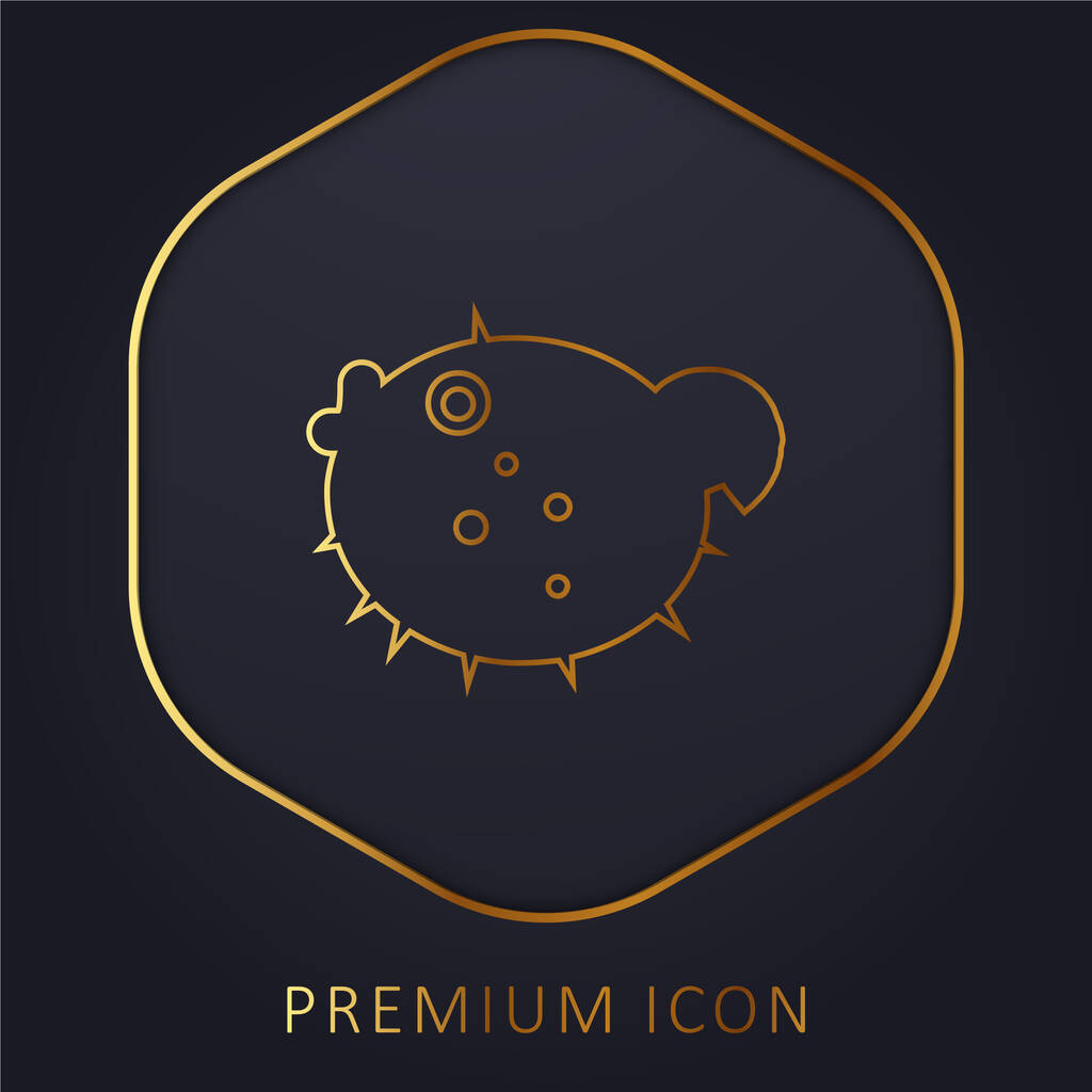 Blowfish arany vonal prémium logó vagy ikon - Vektor, kép
