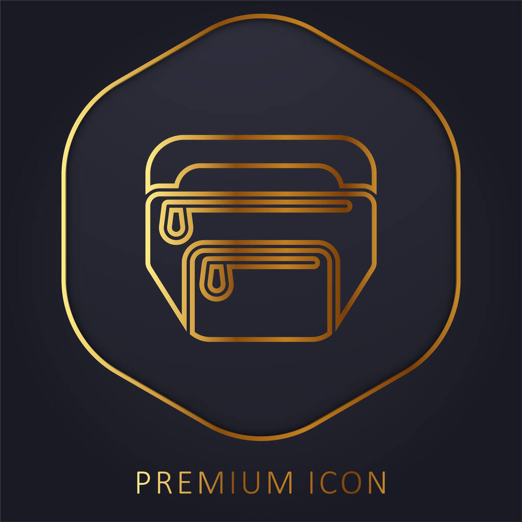 Gordel Pouch gouden lijn premium logo of pictogram - Vector, afbeelding