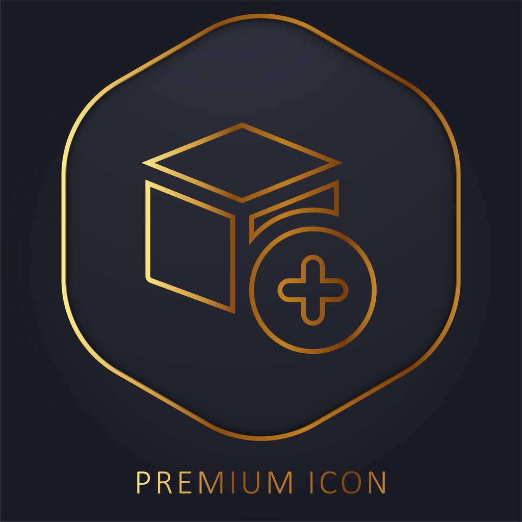 Goldene Linie Premium-Logo oder Symbol hinzufügen - Vektor, Bild