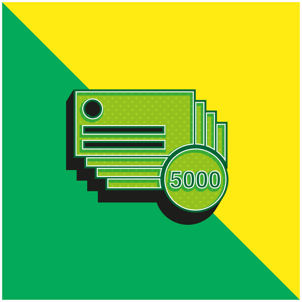 5000 Business Cards Zöld és sárga modern 3D vektor ikon logó - Vektor, kép