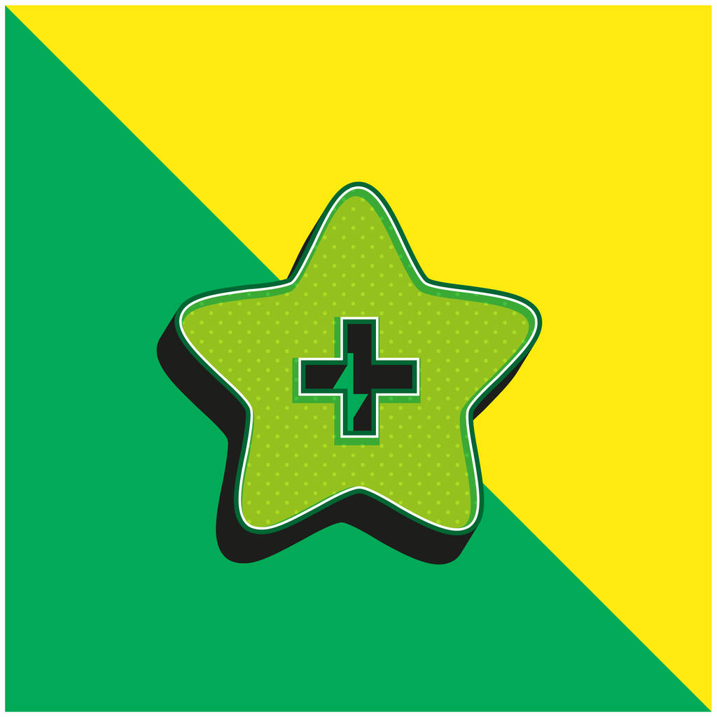 Aggiungi ai preferiti Green and yellow modern 3d vector icon logo - Vettoriali, immagini