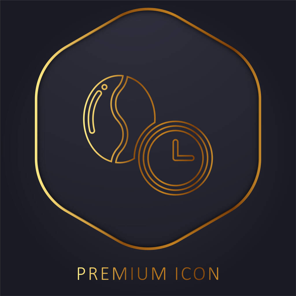 Logo o icona premium della linea dorata del fagiolo - Vettoriali, immagini
