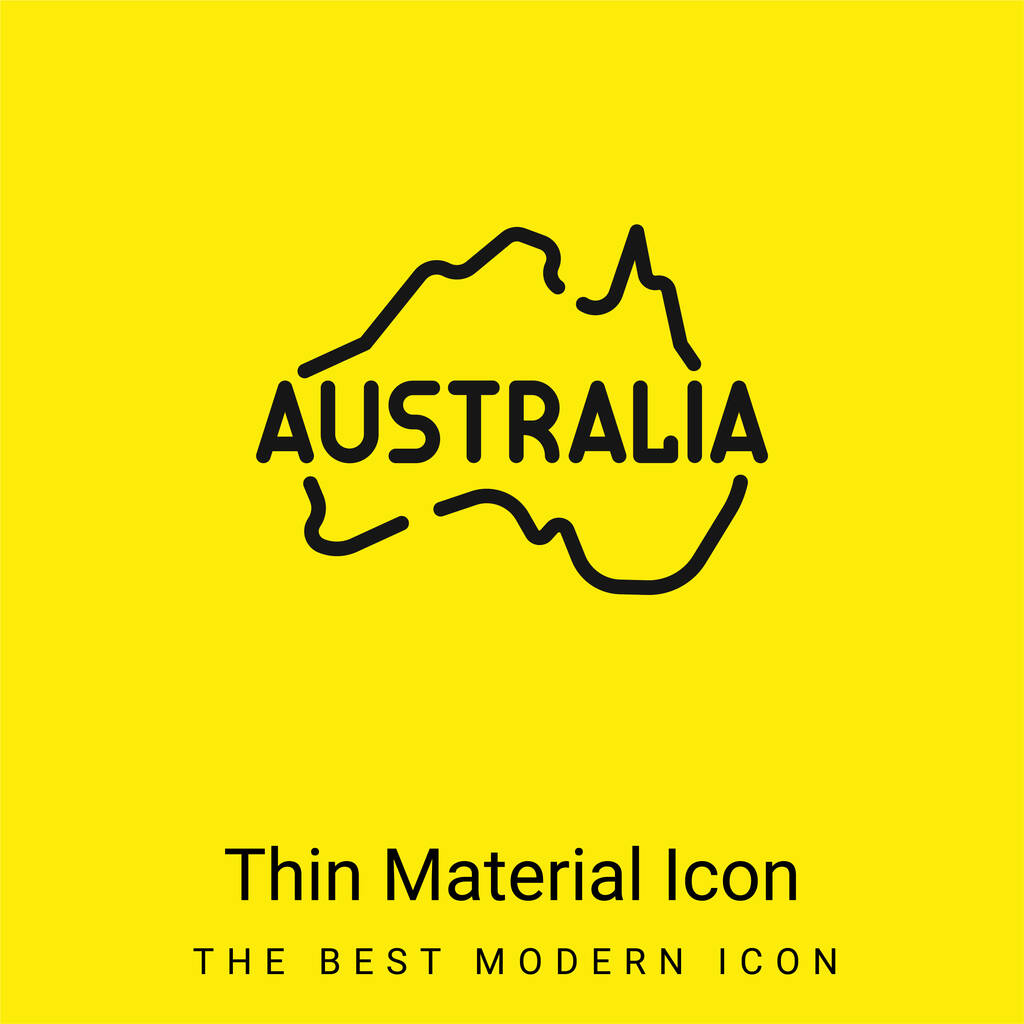 Ausztrália minimális fényes sárga anyag ikon - Vektor, kép