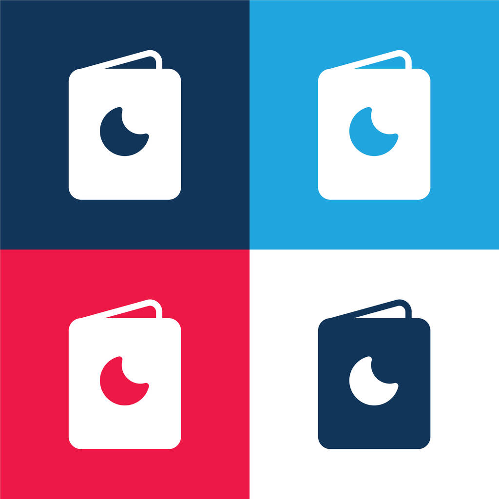 Baby Book blu e rosso set di icone minime a quattro colori - Vettoriali, immagini