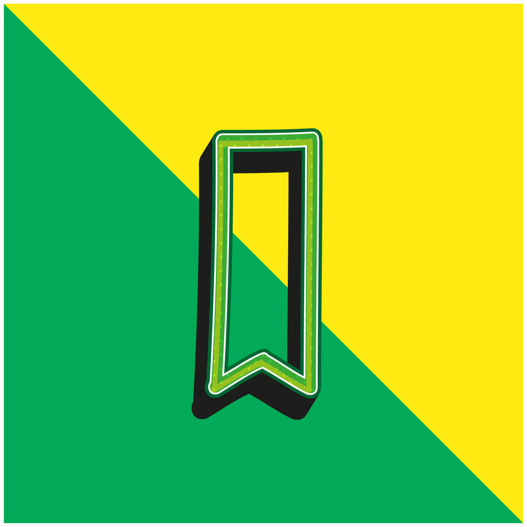 Segnalibro Hand Drawn Outline Green and yellow modern 3d vector icon logo - Vettoriali, immagini