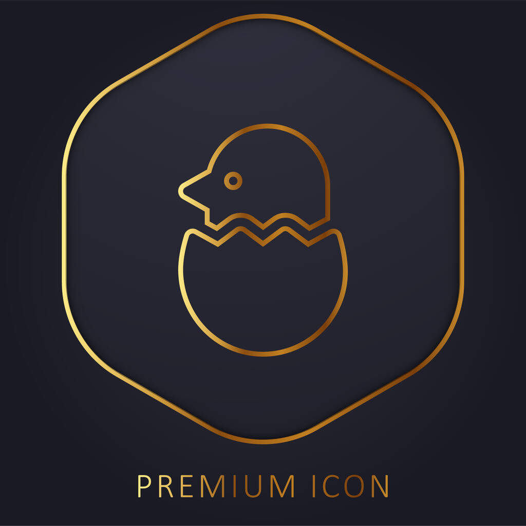 Логотип или иконка золотой линии птицы - Вектор,изображение