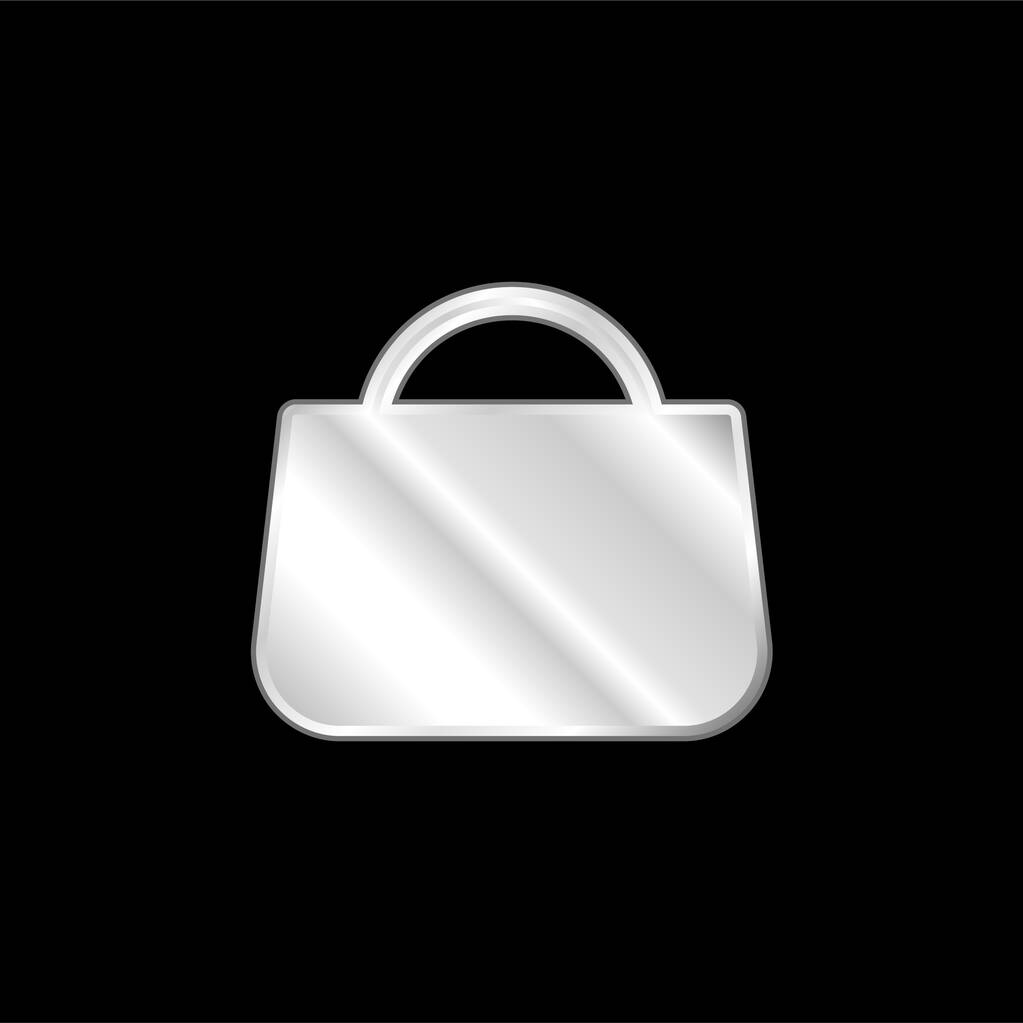 Bolso plateado icono metálico - Vector, Imagen