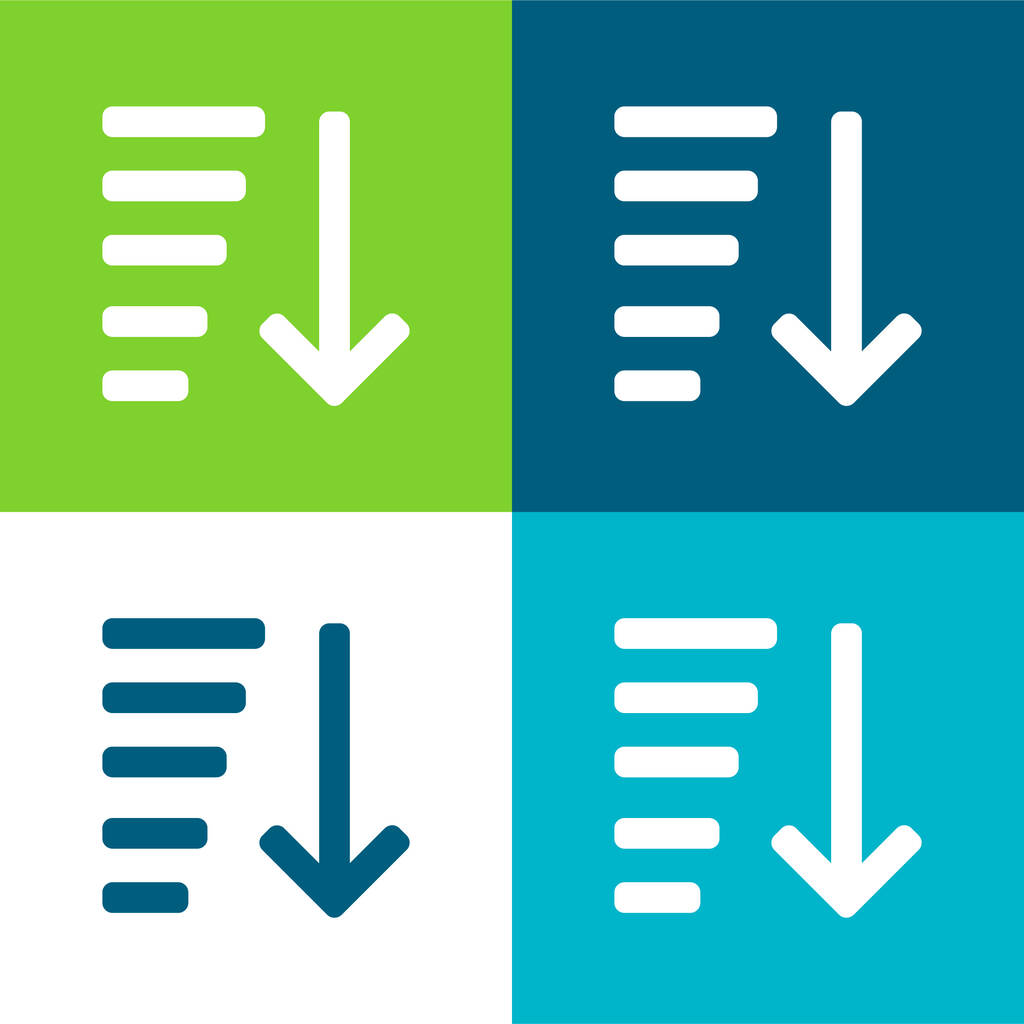 Emelkedő sort Lapos négy szín minimális ikon készlet - Vektor, kép