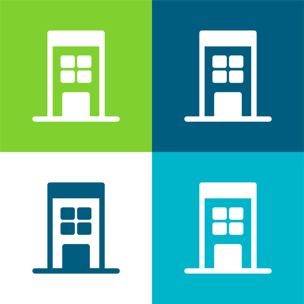 Big Building Set di icone minimali a quattro colori - Vettoriali, immagini