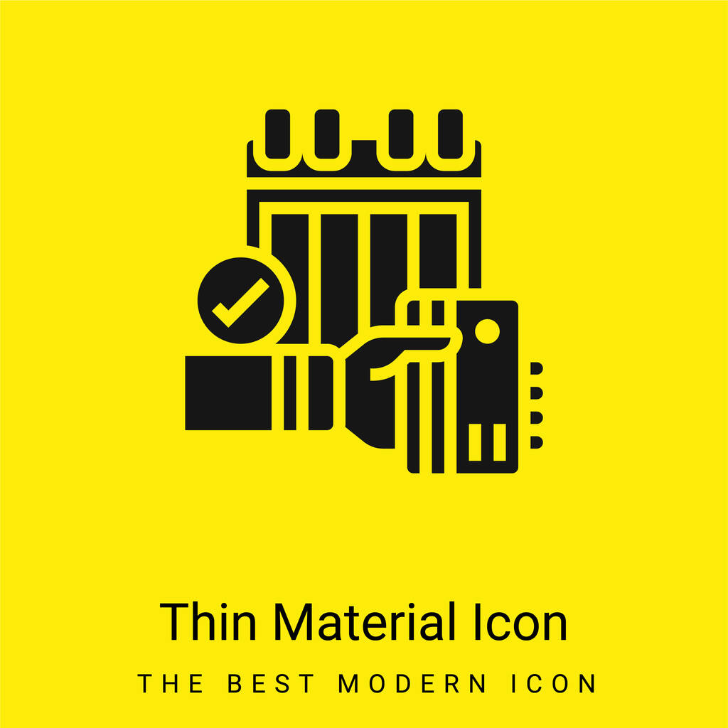 Roczna minimalna jasnożółta ikona materiału - Wektor, obraz