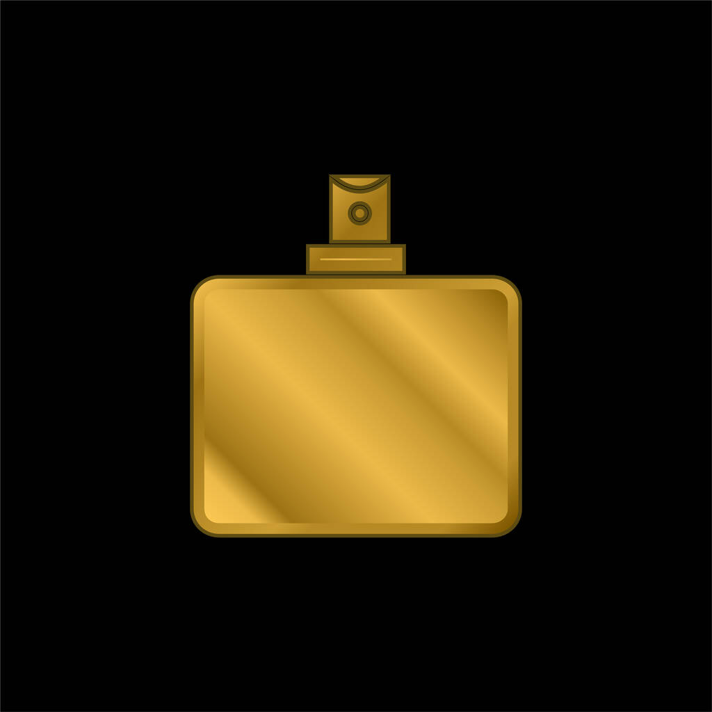Koupelna Černá láhev kontejner s rozprašovacím systémem pozlacené kovové ikony nebo logo vektor - Vektor, obrázek