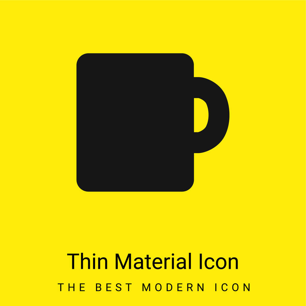 Black Mug minimal bright yellow material icon - Vector, Image