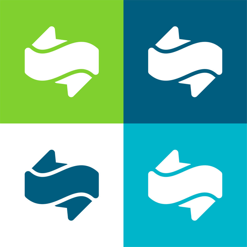 Bannière Ensemble d'icônes minimal plat quatre couleurs - Vecteur, image