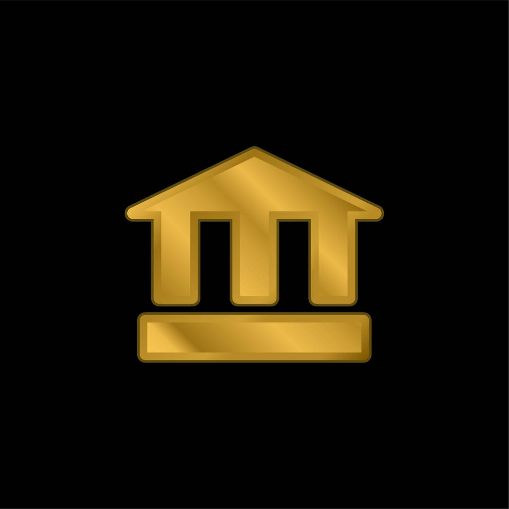 Antigua escuela chapado en oro icono metálico o logo vector - Vector, Imagen