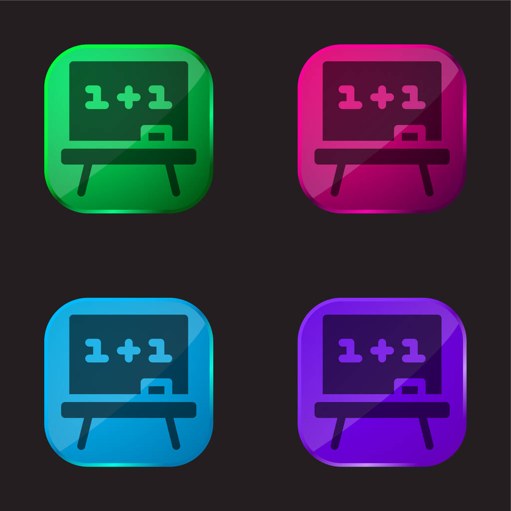 Bord vier kleur glazen knop pictogram - Vector, afbeelding