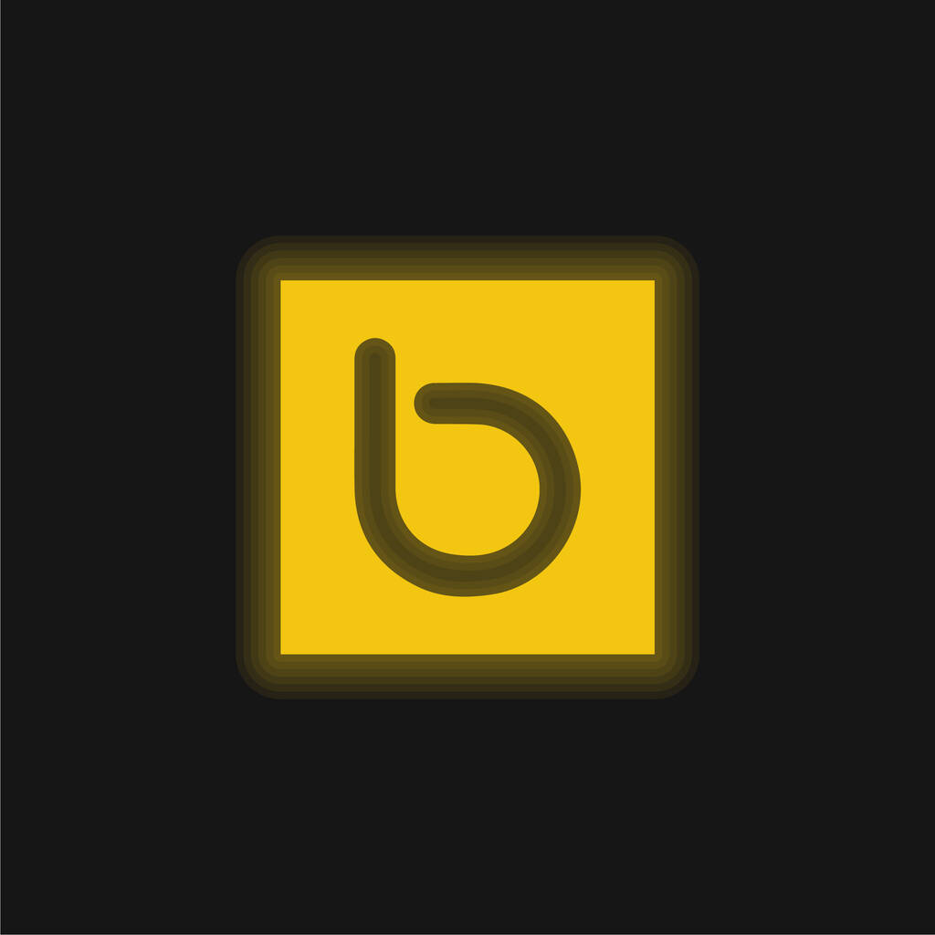 Bebo yellow glowing neon icon - Vector, Image