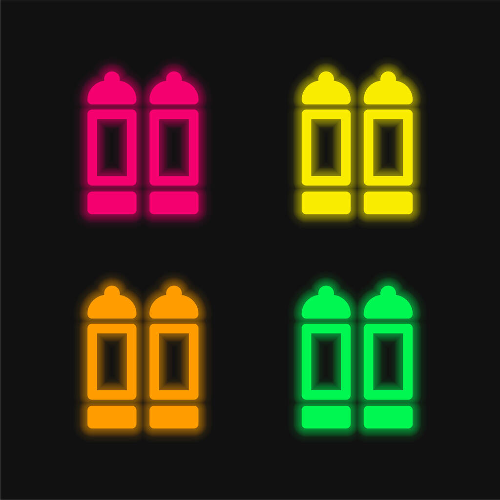 Big Spice Rack négy színű izzó neon vektor ikon - Vektor, kép