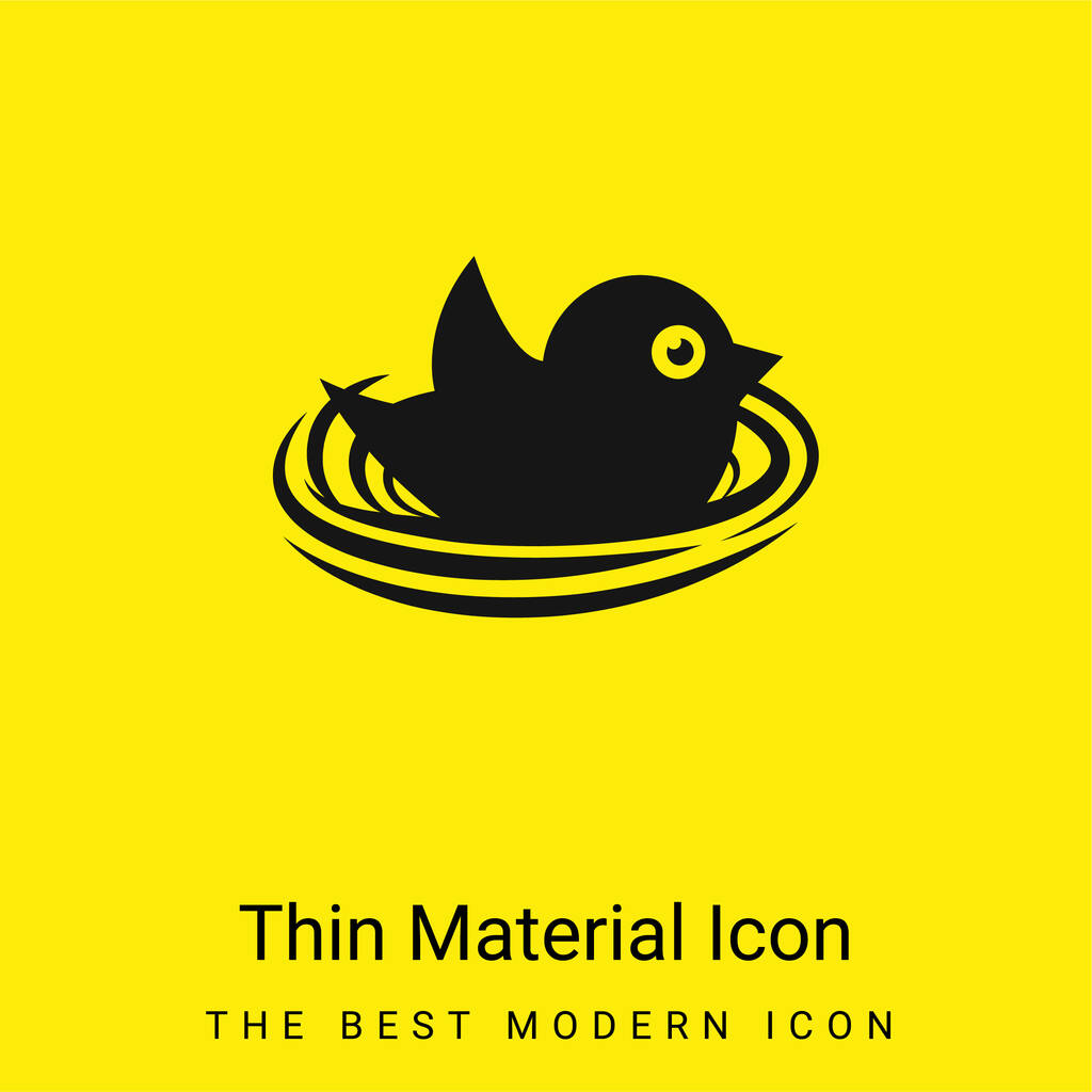Птица в гнезде минимальный ярко-желтый значок материала - Вектор,изображение