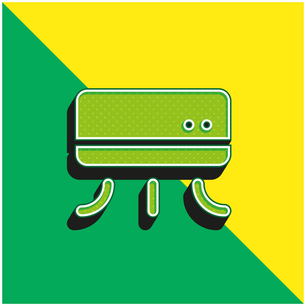 Klíma Zöld és sárga modern 3D vektor ikon logó - Vektor, kép
