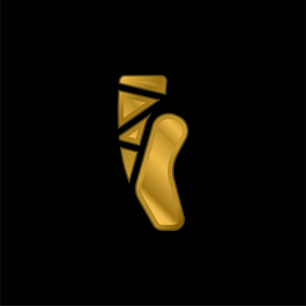 Ballett vergoldet metallisches Symbol oder Logo-Vektor - Vektor, Bild