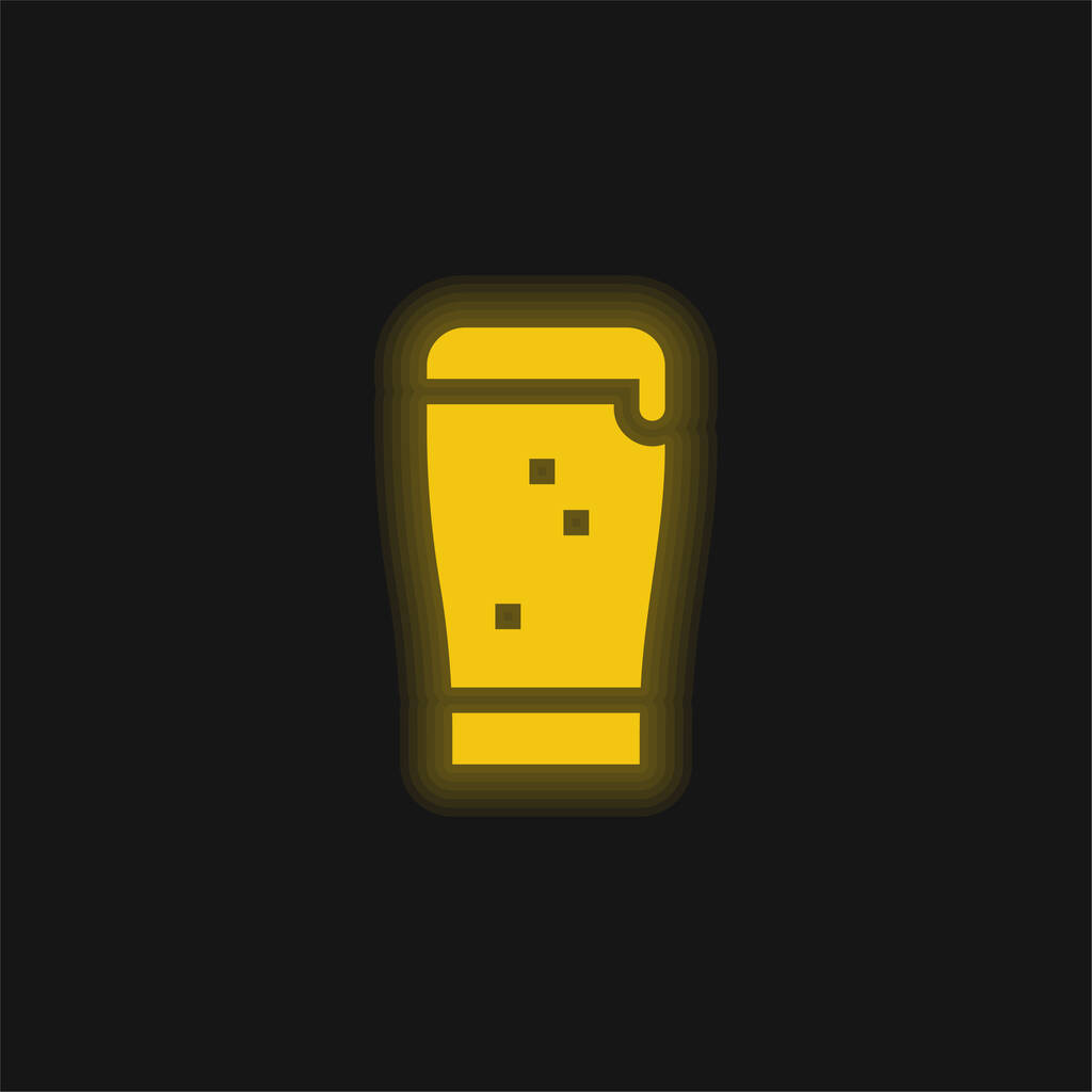 Black Beer giallo incandescente icona al neon - Vettoriali, immagini