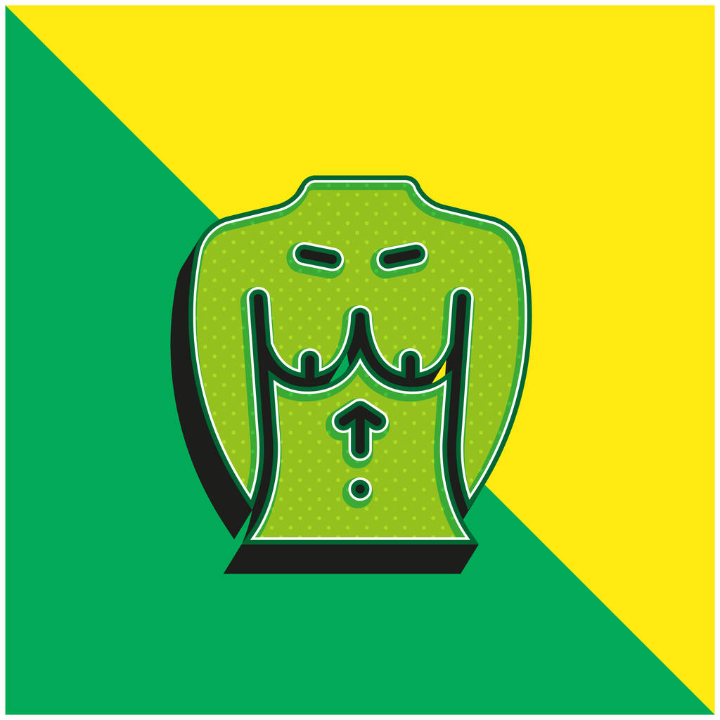 Pecho verde y amarillo moderno vector 3d icono del logotipo - Vector, Imagen