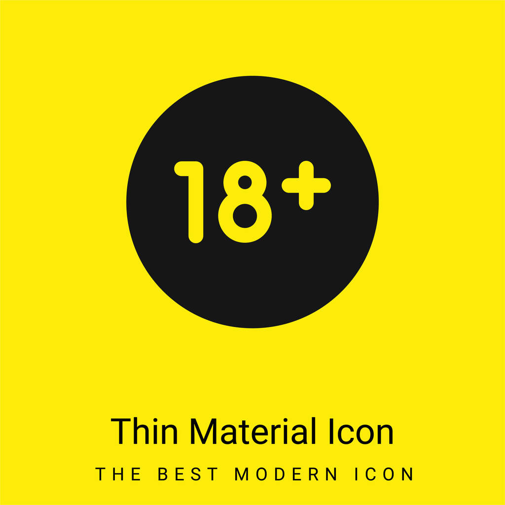 Límite de edad mínimo icono de material amarillo brillante - Vector, Imagen