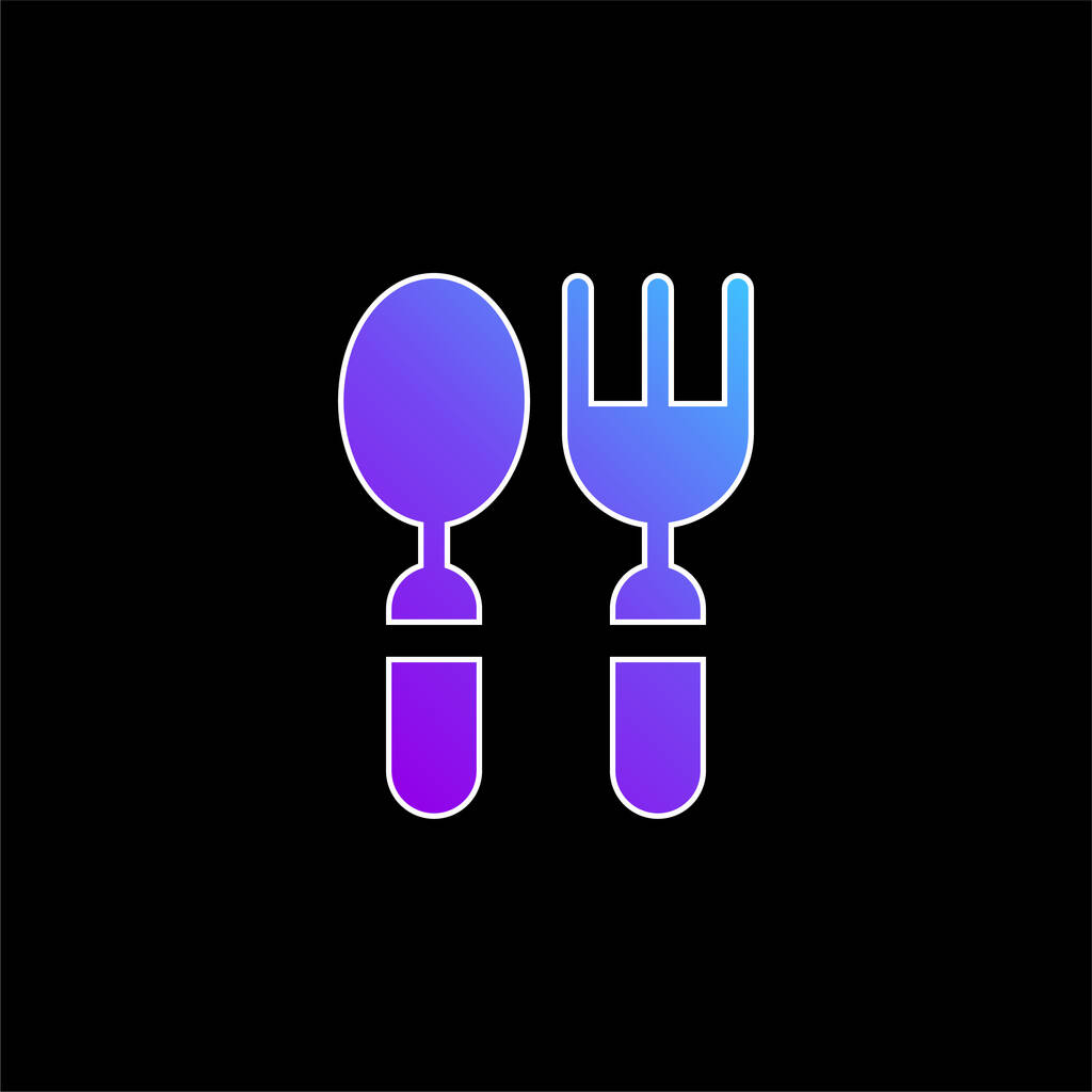 Baby Cutlery blue gradient vector icon - Vector, Image