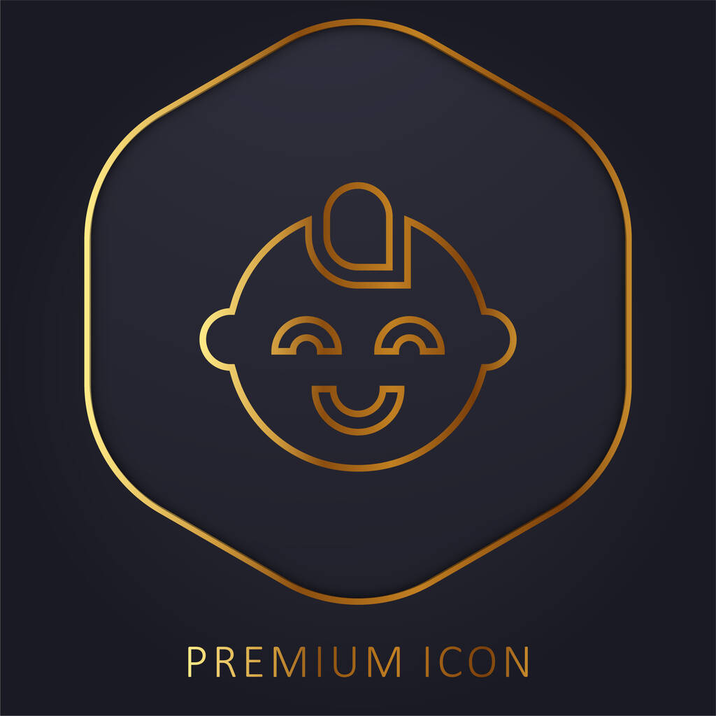 Baby Boy golden line premium logo or icon - Vector, Image