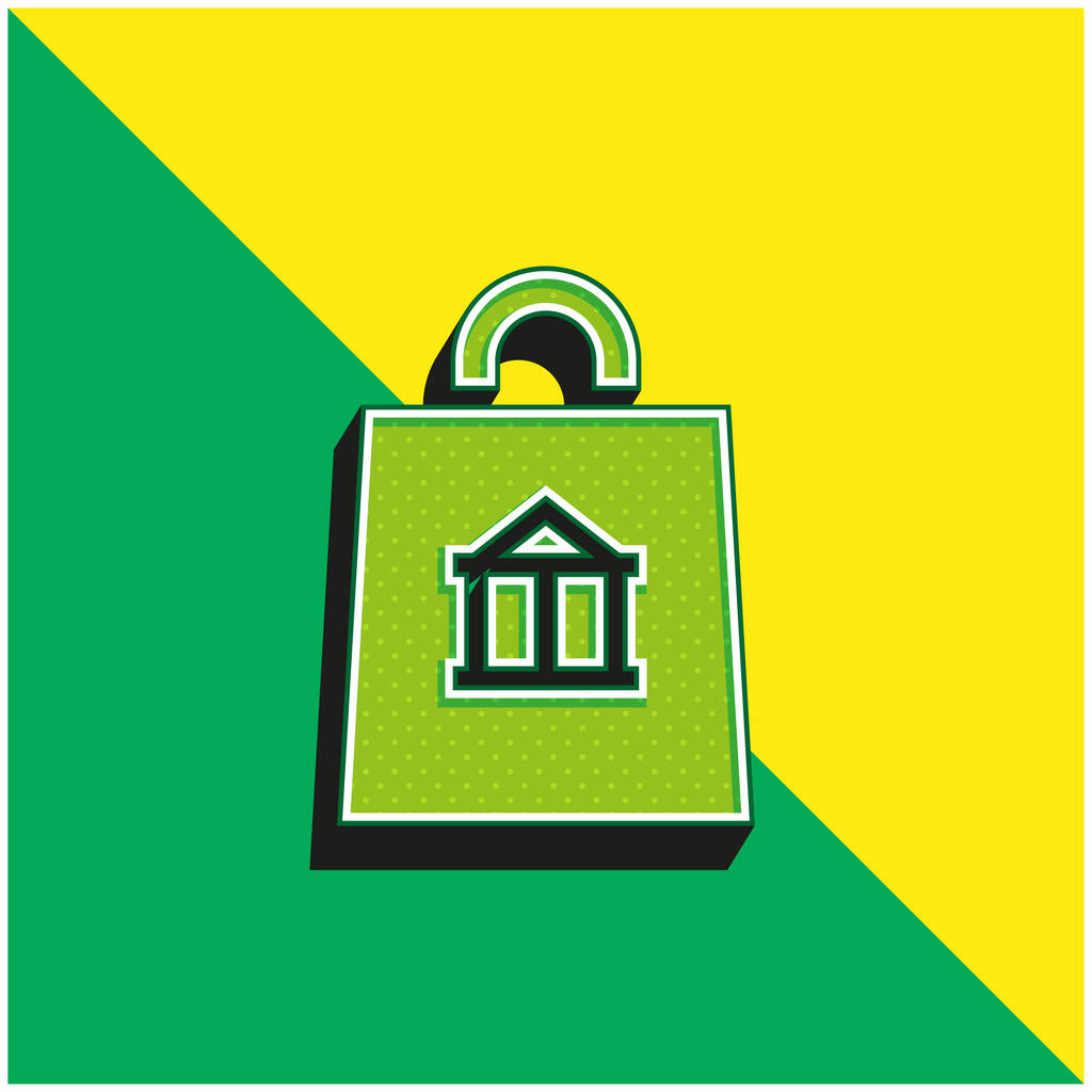 Taška Zelená a žlutá moderní 3D vektorové logo ikony - Vektor, obrázek