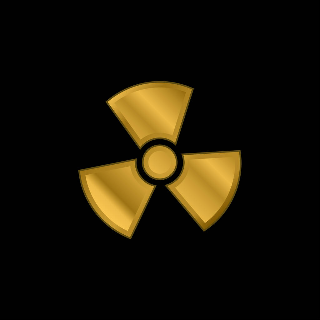 Warnsymbol vergoldet metallisches Symbol oder Logo-Vektor - Vektor, Bild