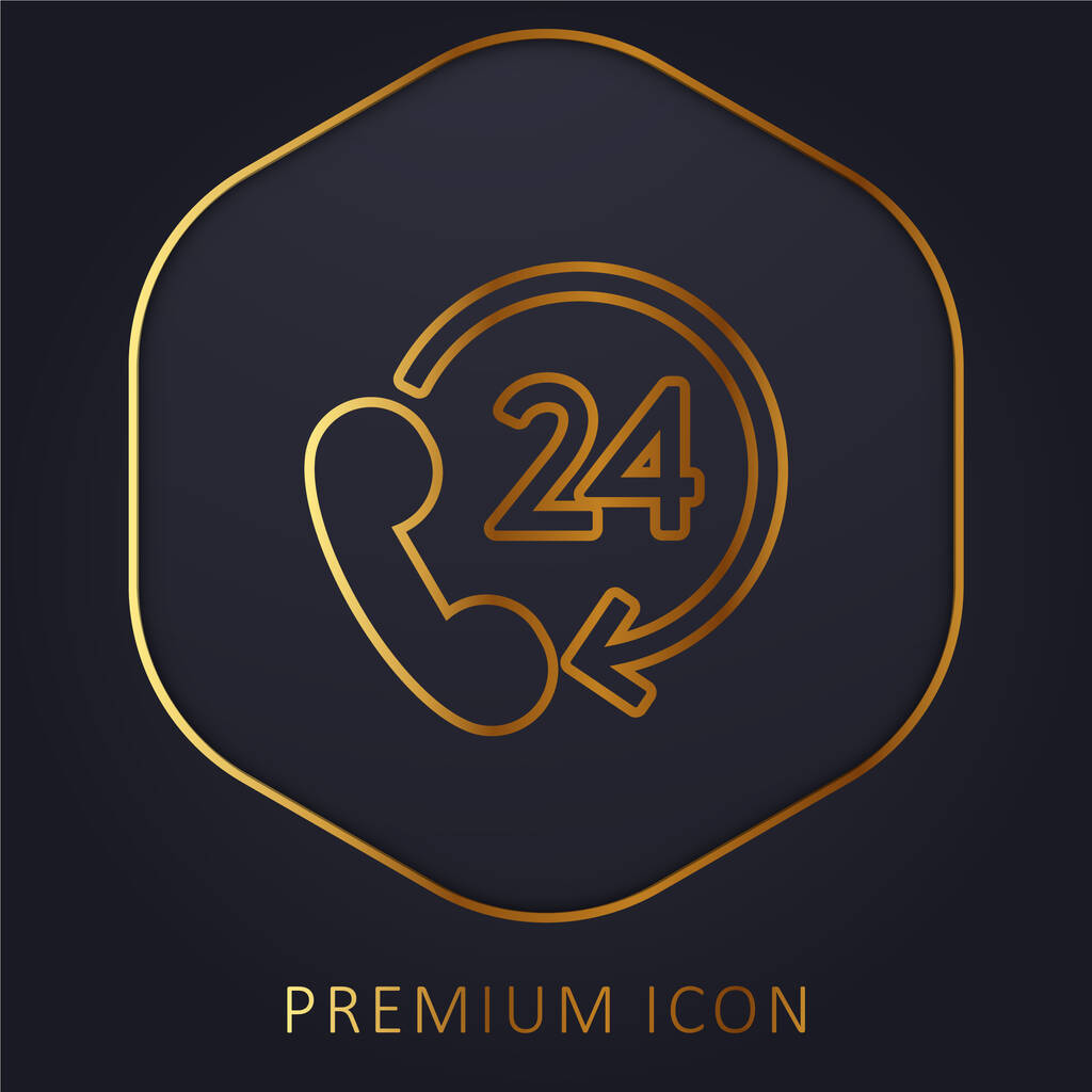 24 hodinová podpora zlaté linie prémie logo nebo ikona - Vektor, obrázek