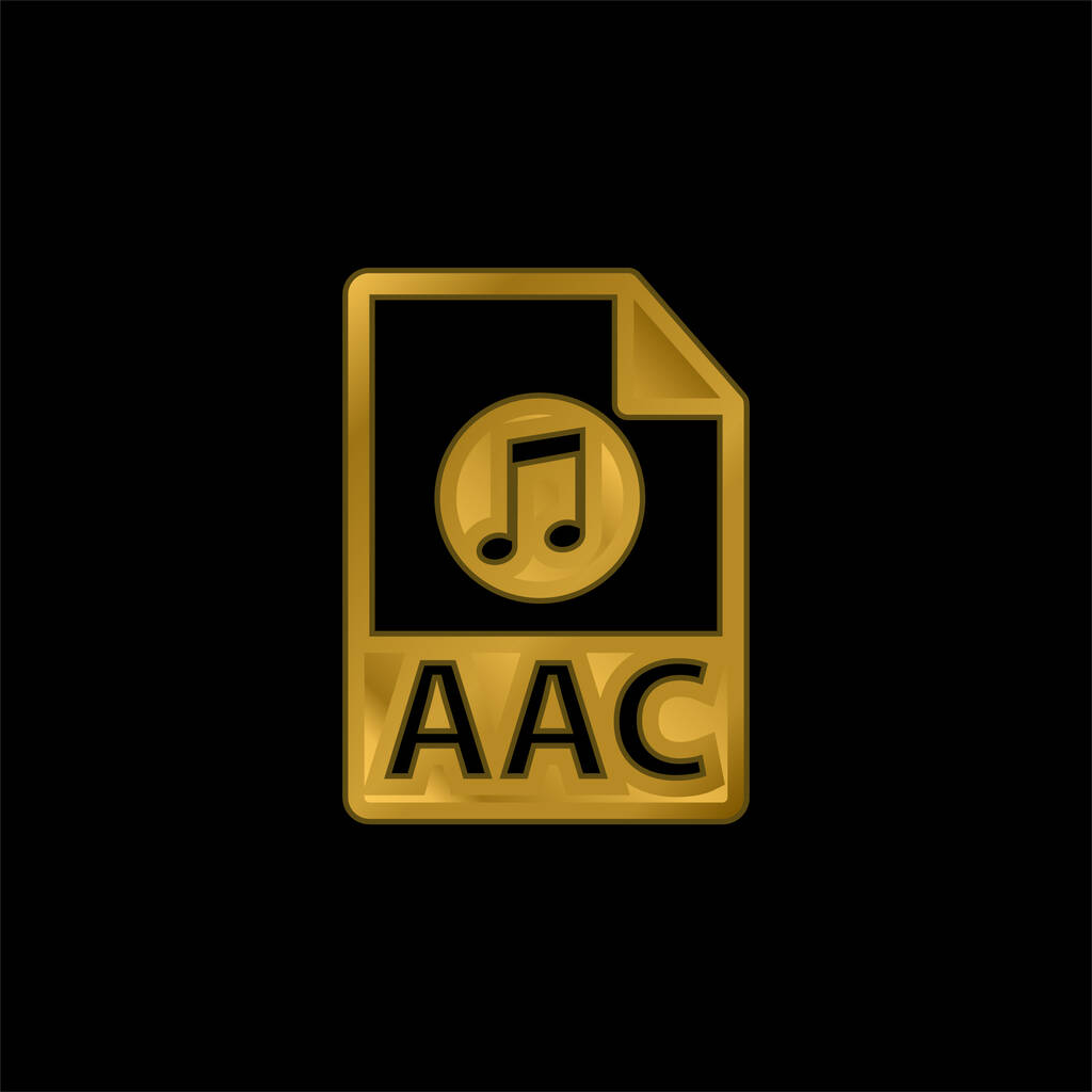AAC tiedostomuoto kullattu metallinen kuvake tai logo vektori - Vektori, kuva