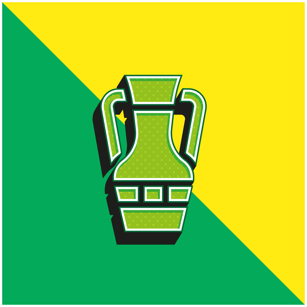 Amphora Zelená a žlutá moderní 3D vektorové logo ikony - Vektor, obrázek