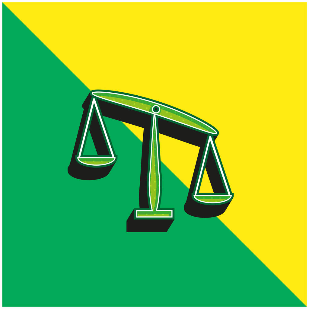 Ausgleichsmaßstab-Variante Grünes und gelbes modernes 3D-Vektorsymbol-Logo - Vektor, Bild