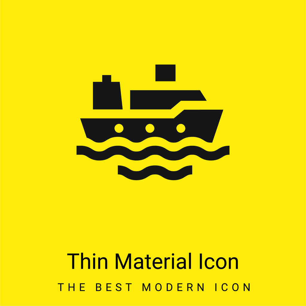Vene minimaalinen kirkkaan keltainen materiaali kuvake - Vektori, kuva