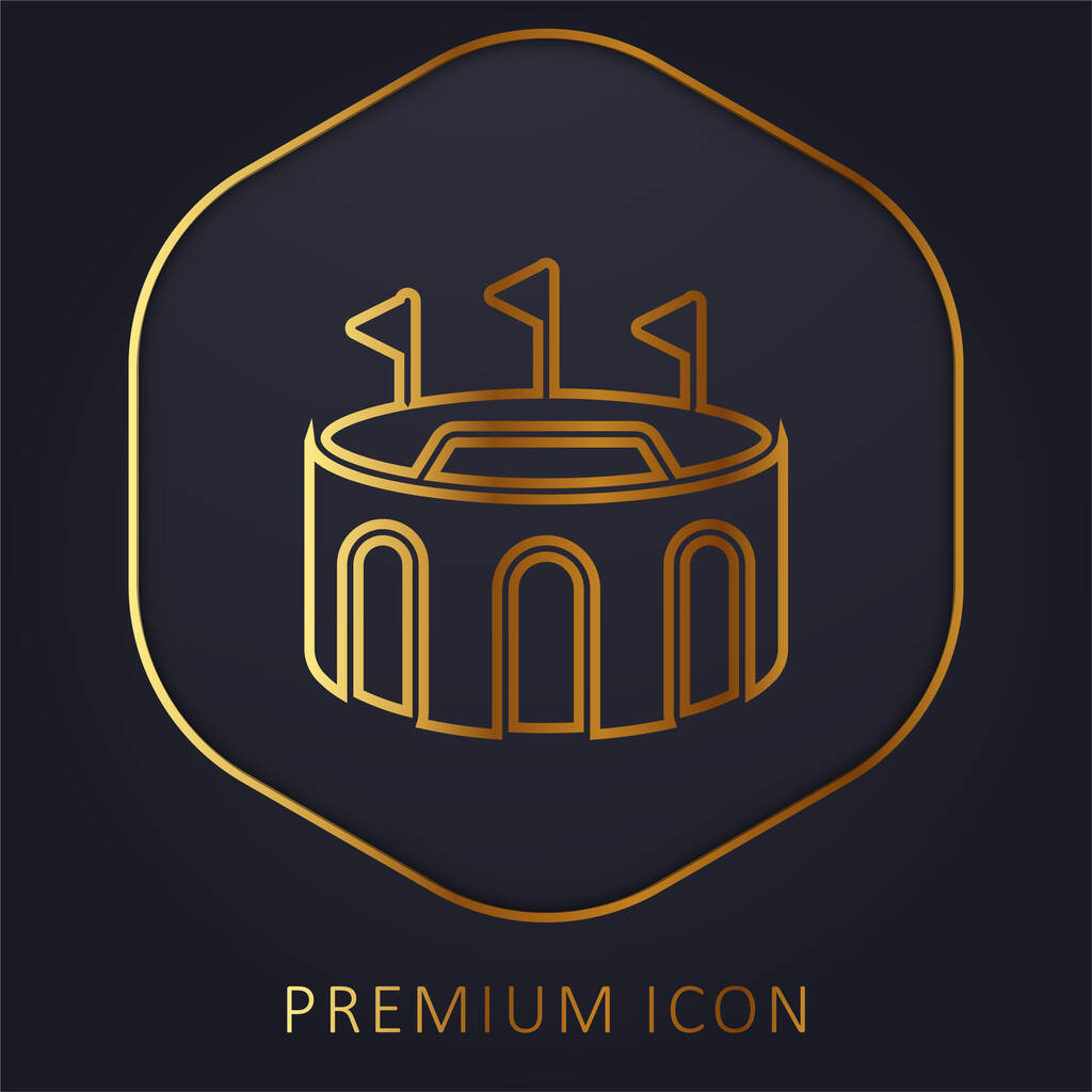 Arena golden line premium logo or icon - Vector, Image