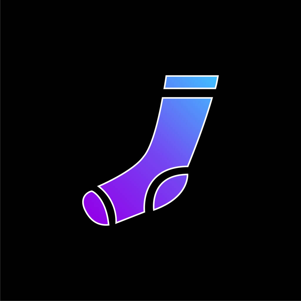 Athletic Sock blue gradient vector icon - Vector, Image