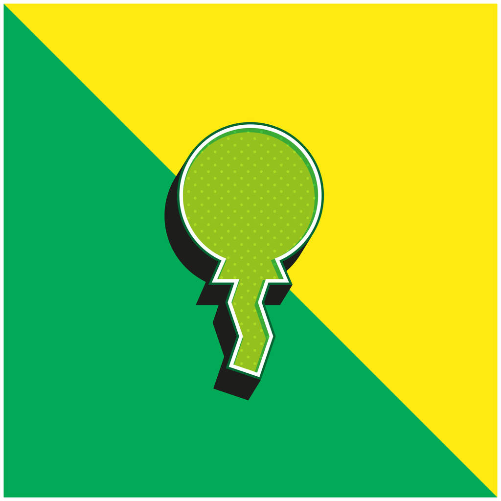 Зеленый шар и желтый современный 3D логотип векторной иконы - Вектор,изображение