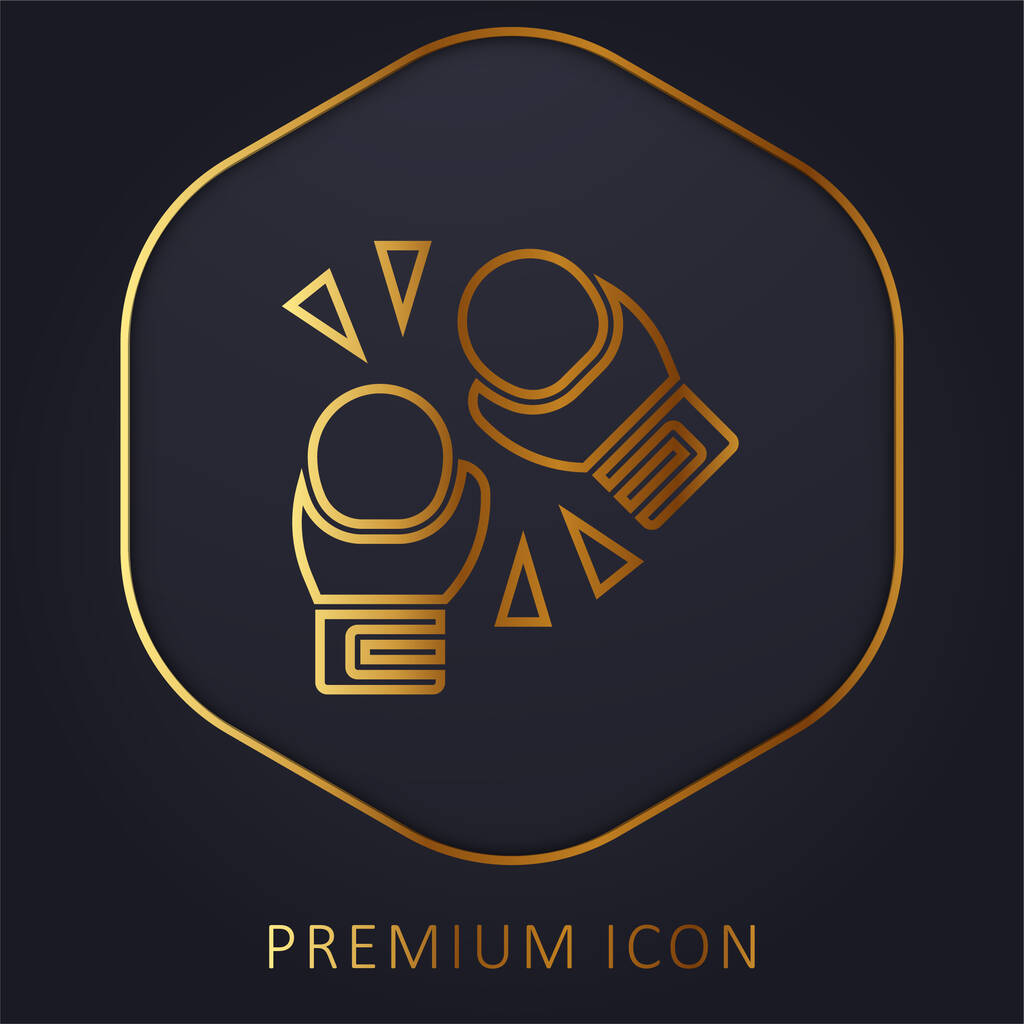 Guanti da boxe linea dorata logo premium o icona - Vettoriali, immagini
