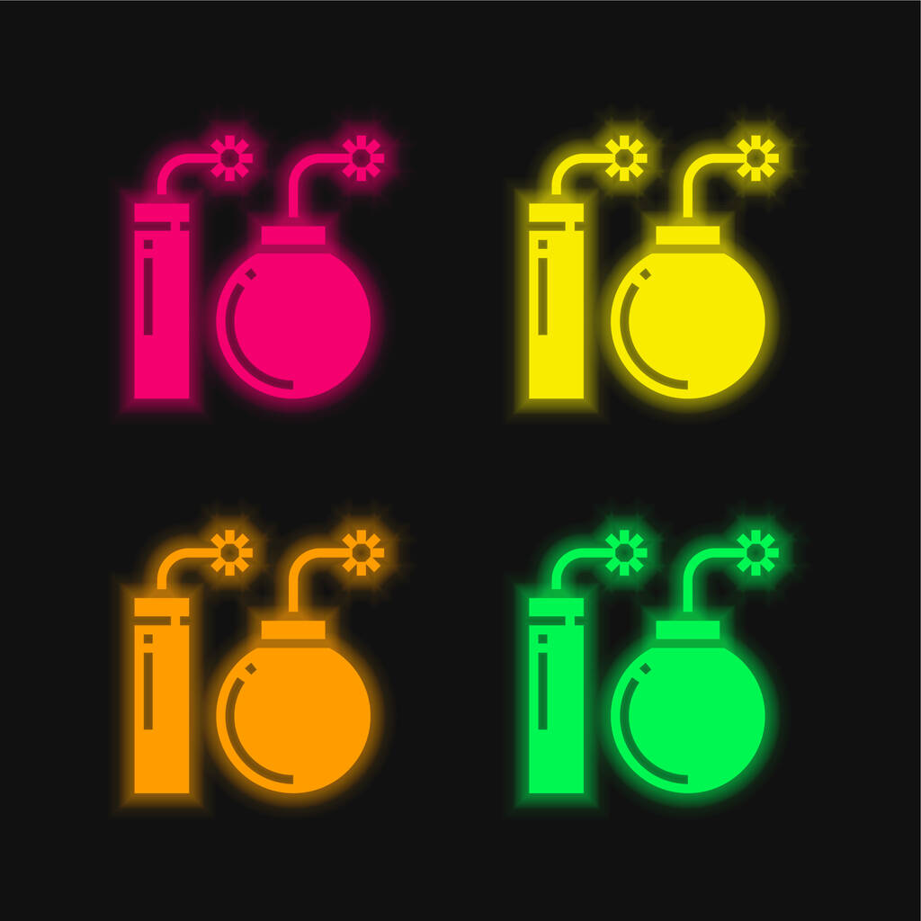 Blast four color glowing neon vector icon - Vector, Image